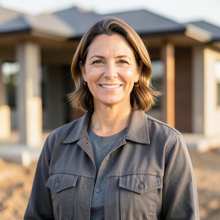 Fictional portrait of Sarah Mitchell, construction company director